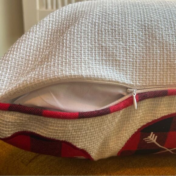 NEW Set of TWO Embroidered Buffalo Plaid Christmas Holiday Throw Pillow Covers - Picture 7 of 9